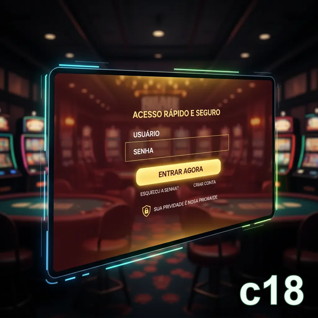 Tela de login do c18 com opções de acesso rápido.