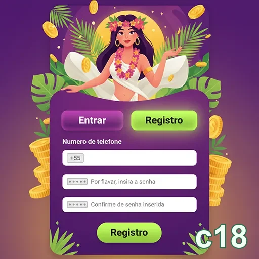 Login seguro do aplicativo c18 com jogos ao vivo.
