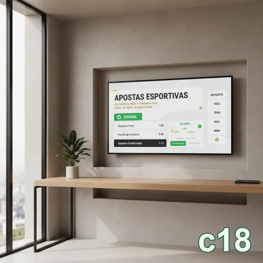 Tela com odds de apostas esportivas no site c18.