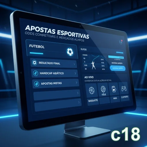Tela de apostas esportivas com odds no c18.