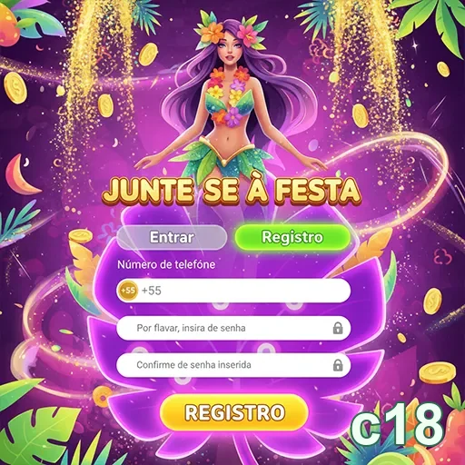 Tela do aplicativo c18 com opções de registro para serviços VIP.