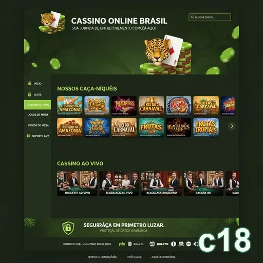 Jogos de cassino ao vivo disponíveis na plataforma c18.