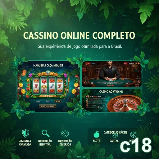 Interface da c18 apresentando jogos de cassino online.