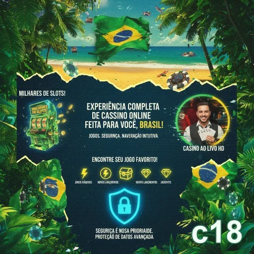 Interface do aplicativo c18 destacando promoções VIP e segurança.