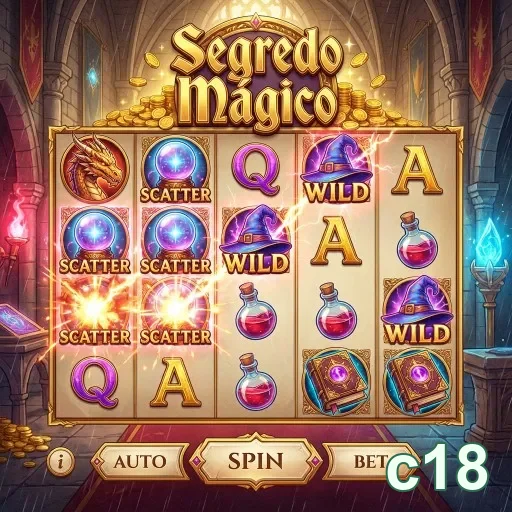 Jogo 'Segredo Mágico' disponível na c18 com recursos VIP.