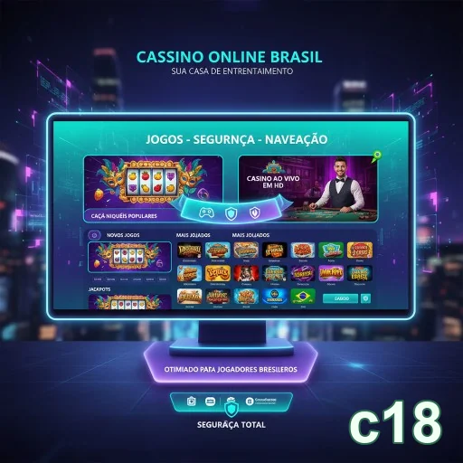 Interface do cassino c18 com jogos e dealers ao vivo.