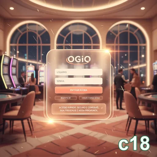 Tela de login em cassino ao vivo da c18 com dealers.